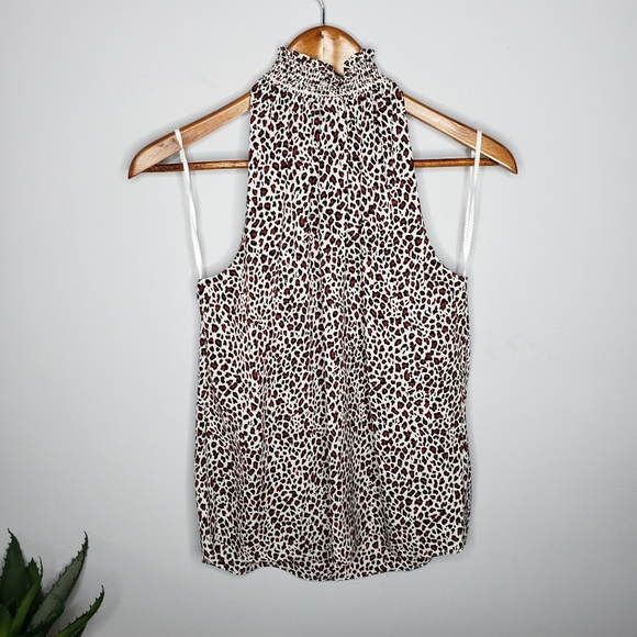 A.L.C NWT Zayden Leopard Print Silk Top - Picture 3 of 8